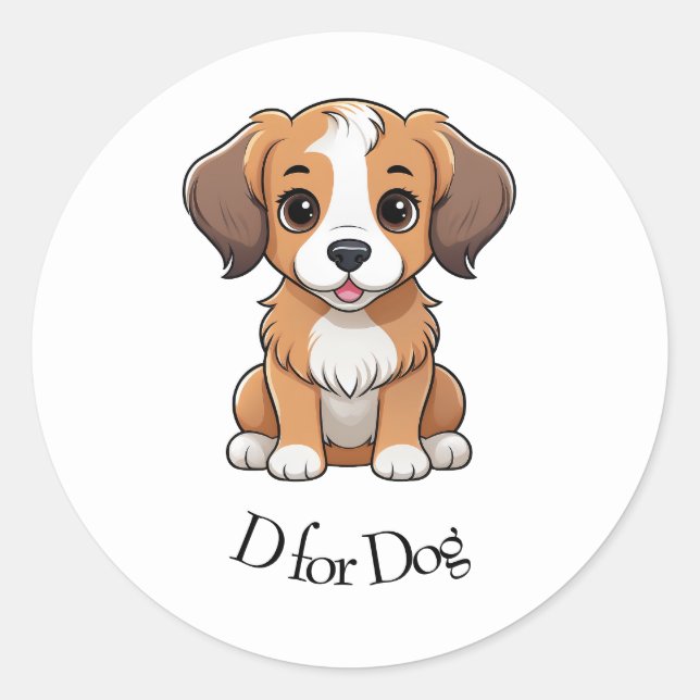 D for Dog Classic Round Sticker (Front)