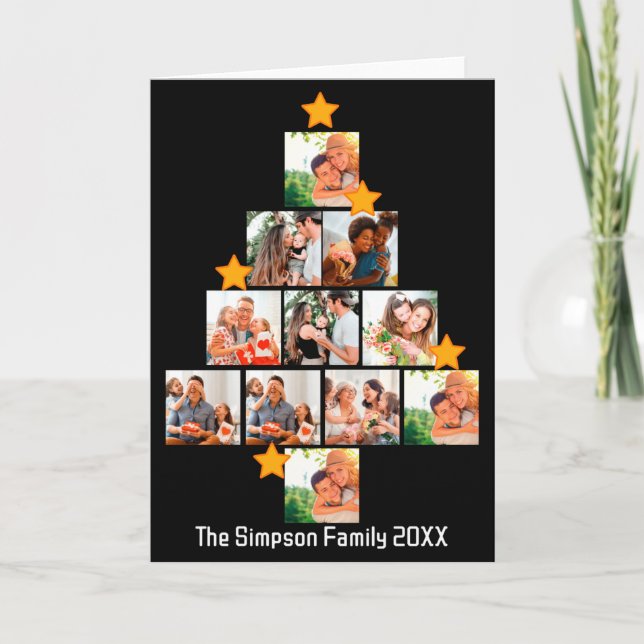 D Fun Family Christmas 11 Photo Collage Baby  Card (Front)