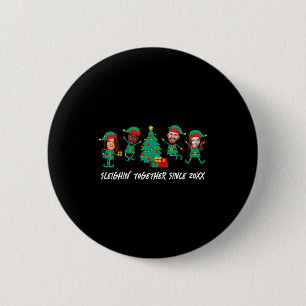 D Funny Face Photo Christmas Elf  6 Cm Round Badge