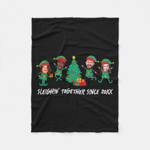 D Funny Face Photo Christmas Elf  Fleece Blanket