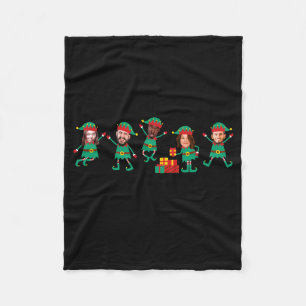 D Funny Face Photo Christmas Elf  Fleece Blanket
