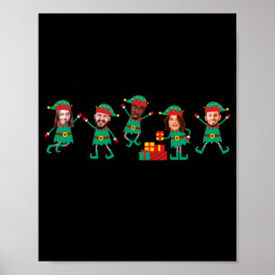 D Funny Face Photo Christmas Elf Poster