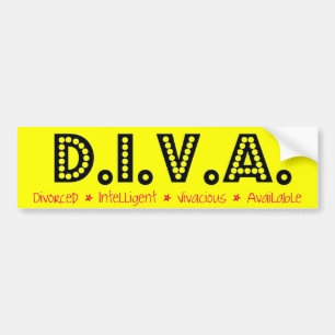 D.I.V.A. Divorced Woman Bumper Sticker