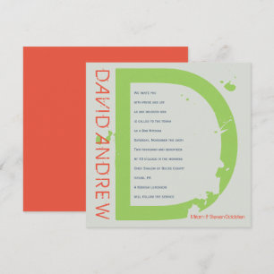 D Initial Collection Bar Bat Mitzvah Invitation