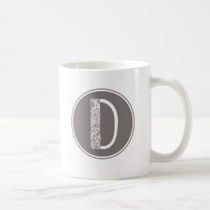 D Initial Floral Monogram Coffee Mug