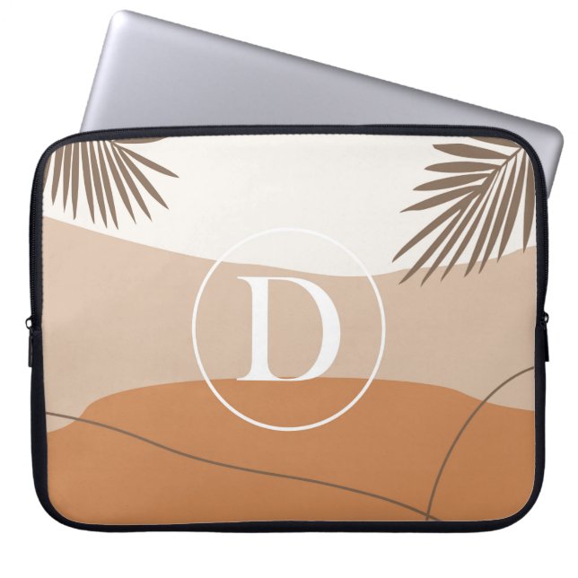 D - Initial Monogram Letter D Abstract Design Laptop Sleeve (Front)
