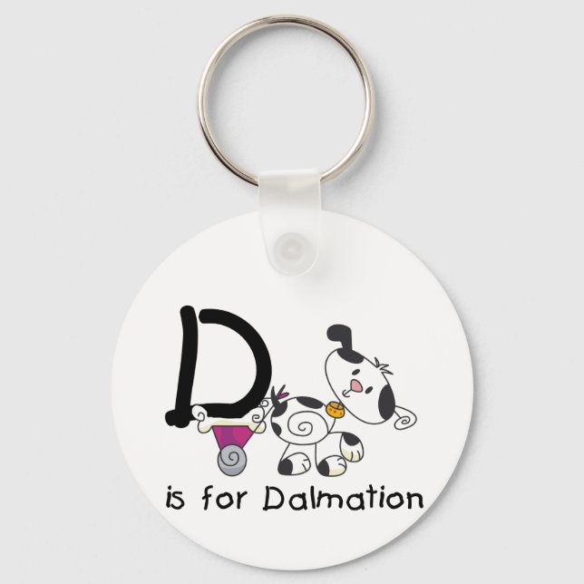 D is for Dalmation T-shirts and Gifts Key Ring (Front)