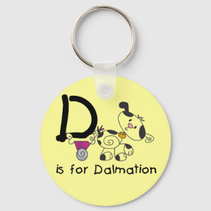 D is for Dalmation T-shirts and Gifts Key Ring