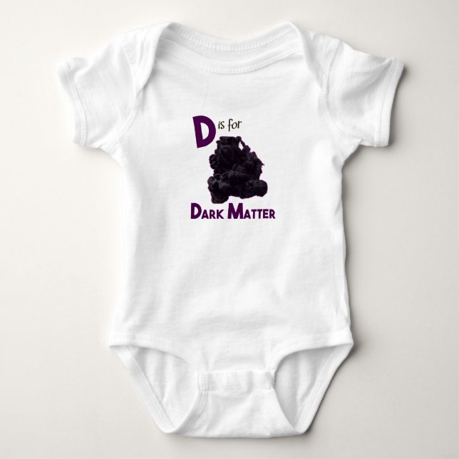 D is for Dark Matter Cute Physics & Science Design Baby Bodysuit (Front)