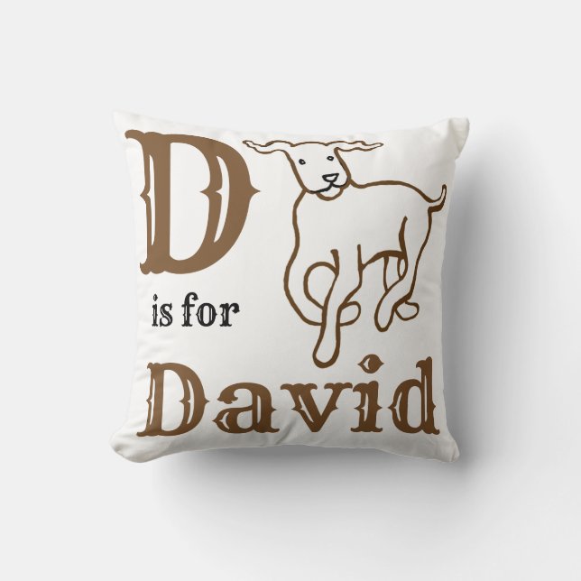 D is for David baby boy  Cushion (Front)
