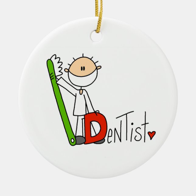 D is for Dentist Ceramic Tree Decoration (Front)