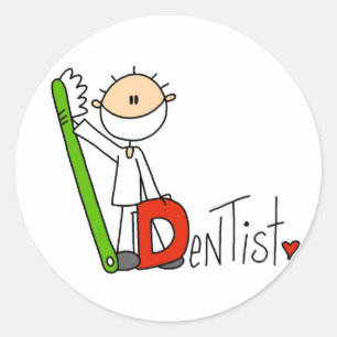 D is for Dentist Classic Round Sticker