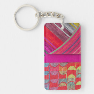 D is for diagonal collage key ring