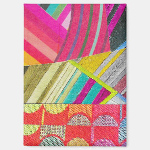 D is for diagonals and curves collage magnet