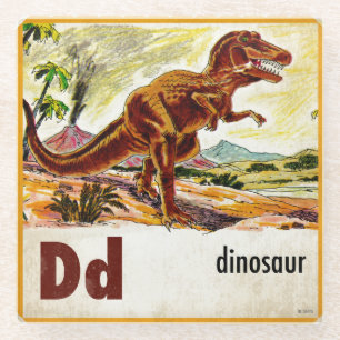 D is for Dinosaur Glass Coaster