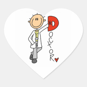D is for Doctor Heart Sticker