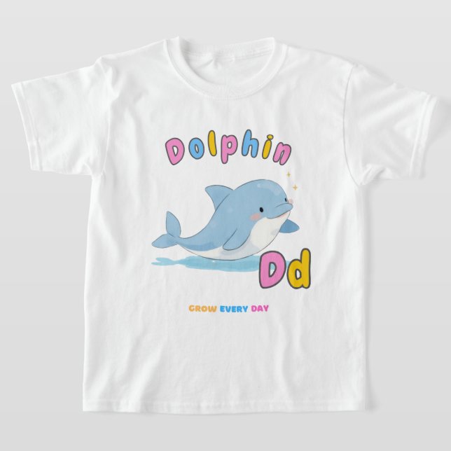 “D is for Dolphin” Alphabet Tee – Grow Every Day (Laydown)