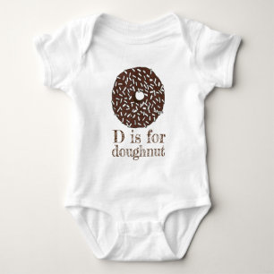 D is for Doughnut Coconut Chocolate Doughnut Alpha Baby Bodysuit