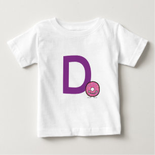 D is for Doughnut dessert pink icing sprinkles Baby T-Shirt