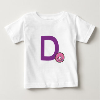 D is for Doughnut dessert pink icing sprinkles Baby T-Shirt
