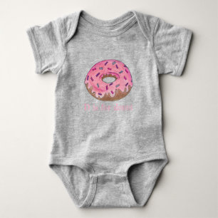 D is for Doughnut Pink Frosted Doughnut Sprinkles Baby Bodysuit