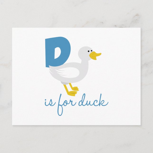 D Is For Duck Postcard (Front)