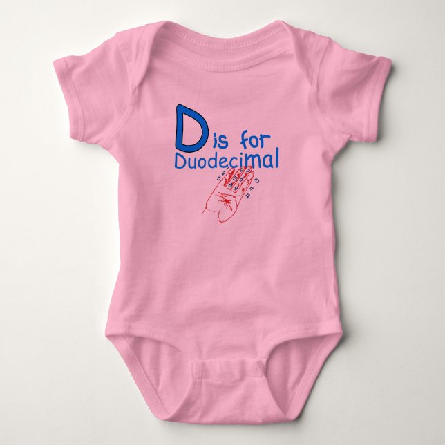 D is for Duodecimal Baby Bodysuit (Front)