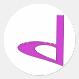 d Lowercase American Letter Classic Round Sticker