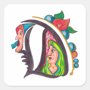 D - MINIATURE SQUARE STICKER