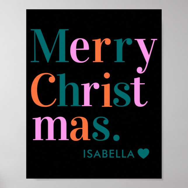 D Modern Colorful Merry Christmas  Poster (Front)