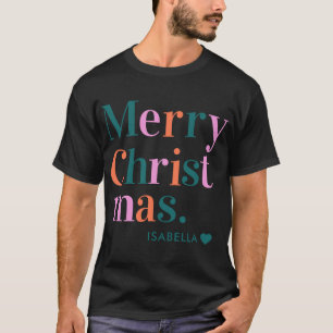 D Modern Colorful Merry Christmas T Shirt 