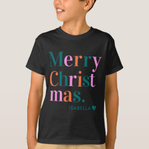 D Modern Colorful Merry Christmas  T-Shirt
