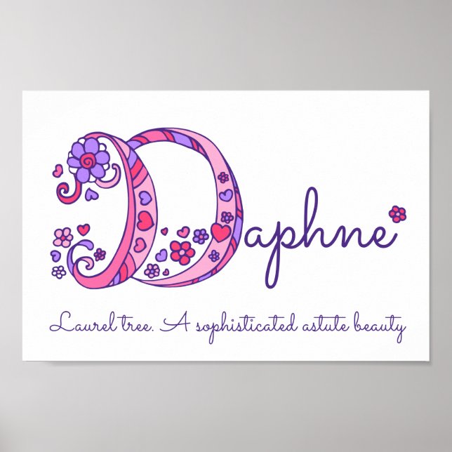 D monogram art Daphne girls name meaning poster (Front)