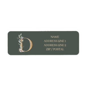 D Monogram Floral Personalised