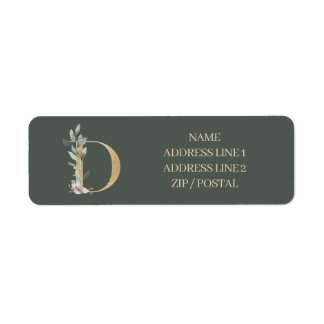 D Monogram Floral Personalised