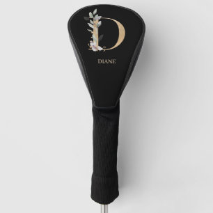 D Monogram Floral Personalised Golf Head Cover
