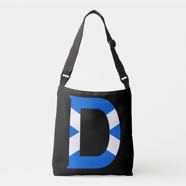 D Monogram overlaid on Scottish Flag cbbcnt Crossbody Bag (Front)
