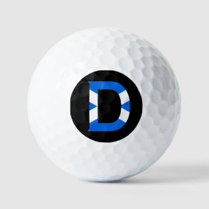 D Monogram overlaid on Scottish Flag va gbcnt Golf Balls