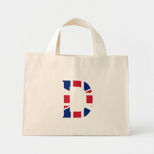 D Monogram overlaid on Union Jack Flag ttcn Mini Tote Bag