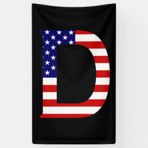 D Monogram overlaid on USA Flag (v) bnrcnt Banner