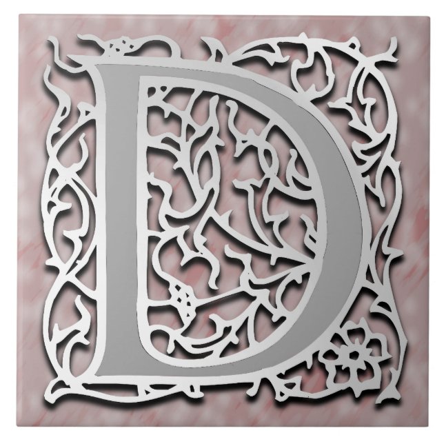 D Monogram "Silver Stone" Ceramic Tile (Front)