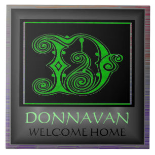 D Monogram with Name and "Welcome Home" Tile