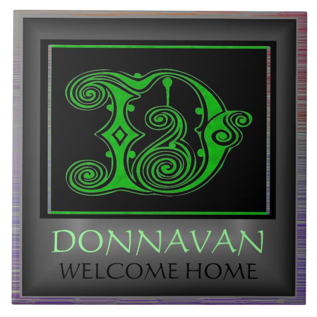 D Monogram with Name and "Welcome Home" Tile (Front)