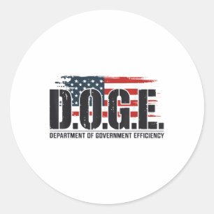 D.o.g.e Doge Department Of Government Efficiency  Classic Round Sticker
