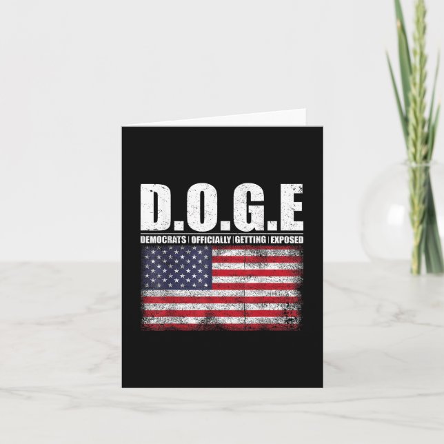 D.o.g.e Doge Department Of Government Efficiency T Card (Front)