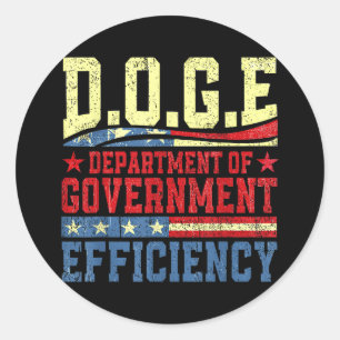D.o.g.e Doge Department Of Government Efficiency U Classic Round Sticker