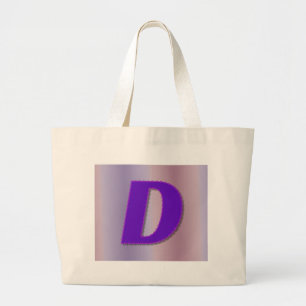 D purple monogram large tote bag