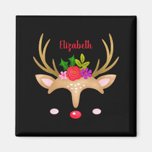 D Reindeer Christmas Magnet