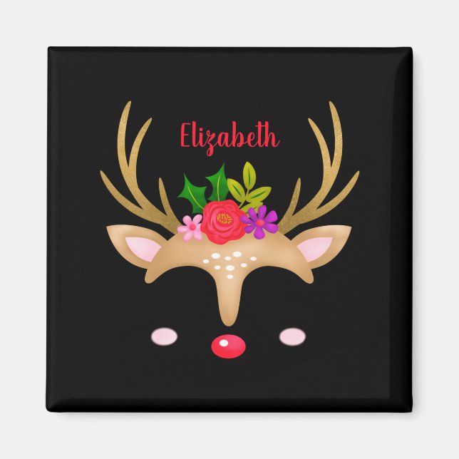 D Reindeer Christmas  Magnet (Front)