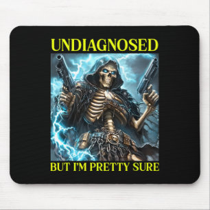 D Skeleton Undiagnosed Autism Brainrot Mouse Pad